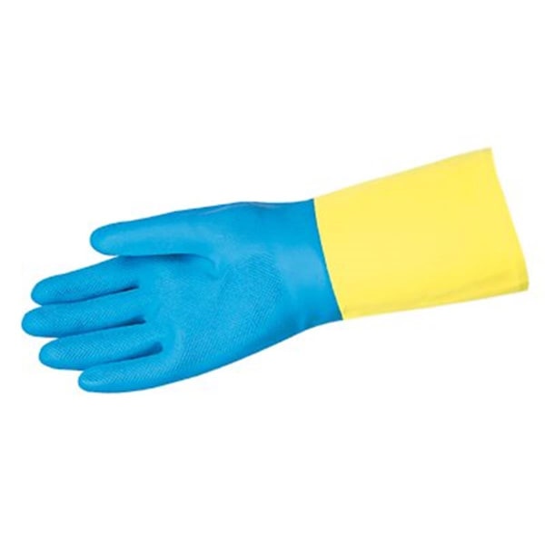 Guante de neopreno azul sobre látex amarillo de tamaño 9 de MCR Safety - 127-5409S