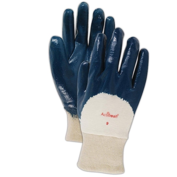 Guantes de algodón ligero Magid MultiMaster con recubrimiento de nitrilo en la palma, paquete de 12 - 4840-9.