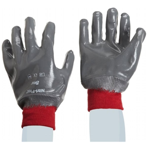 Mejor Guante de Nitrilo para Desechar, Guantes con Recubrimiento Completo en Gris Talla 10, Paquete de 10 - 845-4000-10