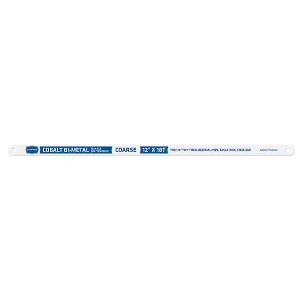 Century Drill & Tool Hacksaw Blade 12" X 18T Teeth Per Inch-Cobalt Bi-Hard - 4418