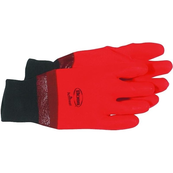 Guantes universales forma general Boss Gray Ghost, L, puño de tejido elástico, recubrimiento de poliuretano, guante de PVC - 3500