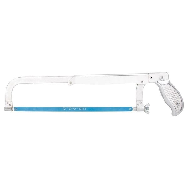 Vulcan Adjustable Hacksaw, 8 to 12 in L Blade, 24 TPI, Steel Blade, 2-5/8 in D Throat, Steel Frame, Steel Handle - JL52001