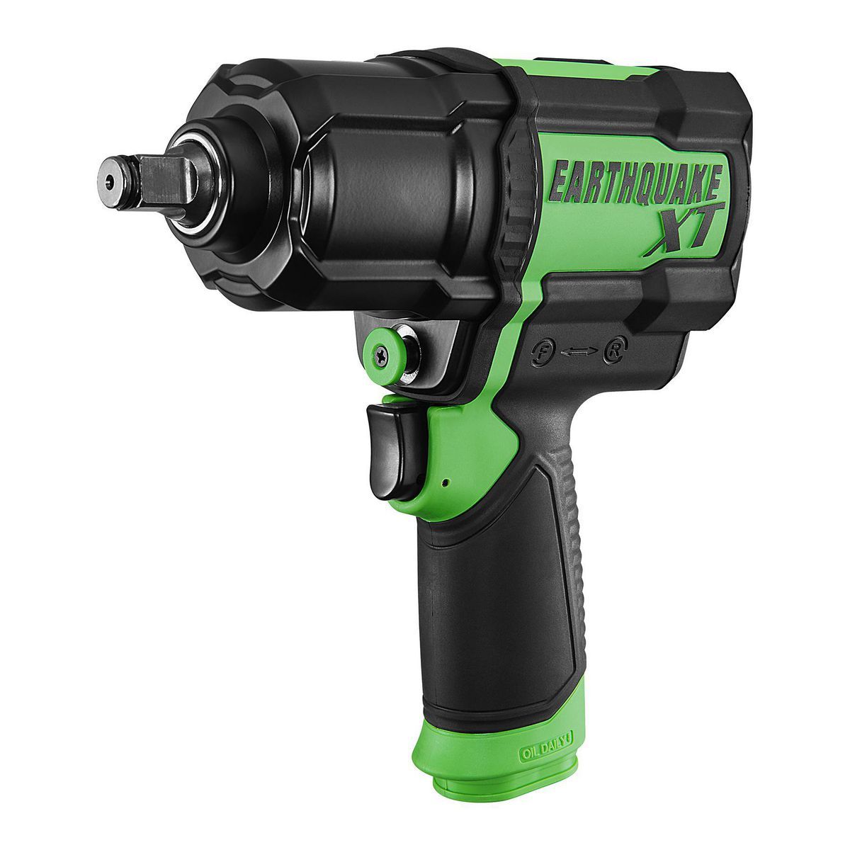 Terremoto Xt 1/2 pulgadas Llave de impacto de aire compuesto, Martillo gemelo, 1190 pies-libras, Verde - 57157