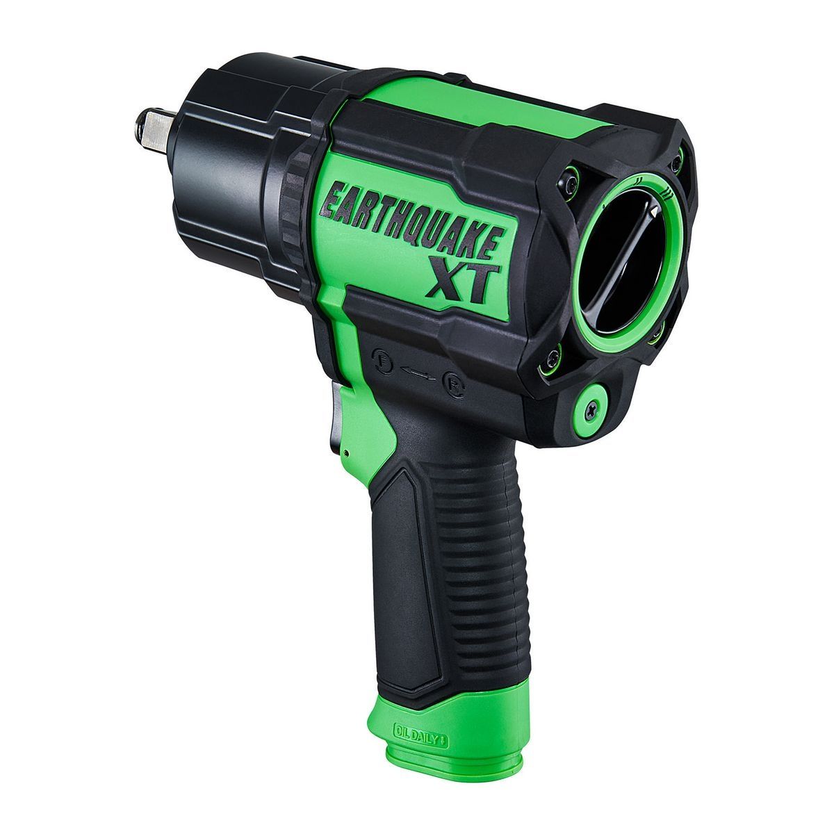 Terremoto Xt 1/2 pulgadas Llave de impacto de aire compuesto, Martillo gemelo, 1190 pies-libras, Verde - 57157