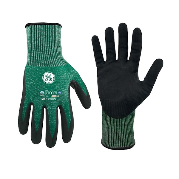 Guantes de Nitrilo Verdes/Negros Recubiertos Reciclados, 12 pares, XL - GG230XLC