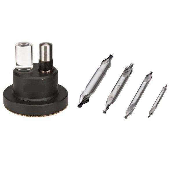 Hhip Optical Punch Set & 4 Piece High Speed Steel Center Drill Set #1-#4 - 8600-4122