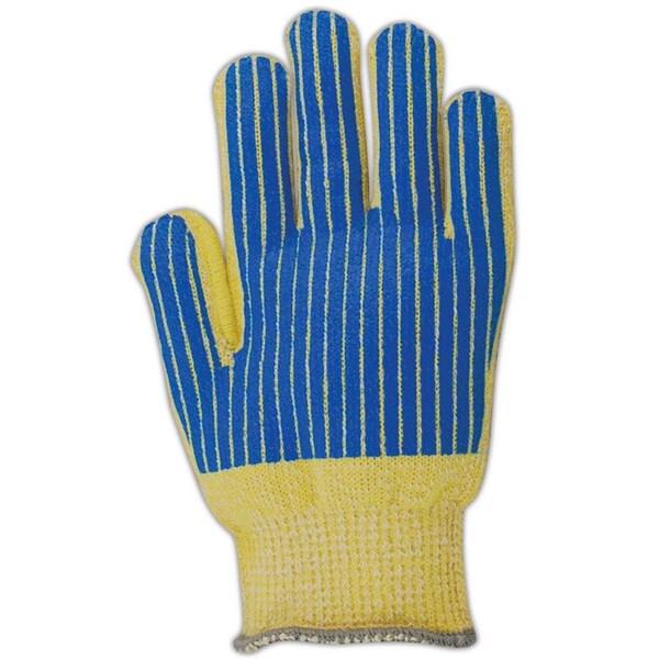 Guantes tejidos de tela de terrycloth sin costuras con recubrimiento de palma de Magid CutMaster ParaAramidCotton Blend, paquete de 12 - T918BKVTZ-11