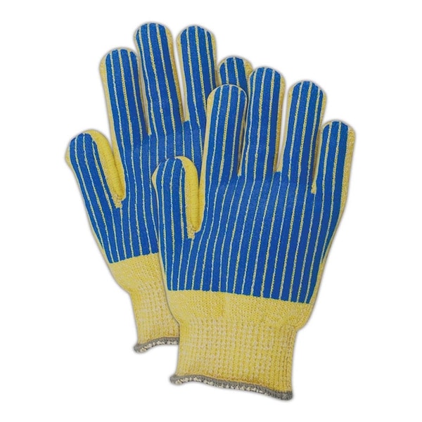 Guantes tejidos de tela de terrycloth sin costuras con recubrimiento de palma de Magid CutMaster ParaAramidCotton Blend, paquete de 12 - T918BKVTZ-11