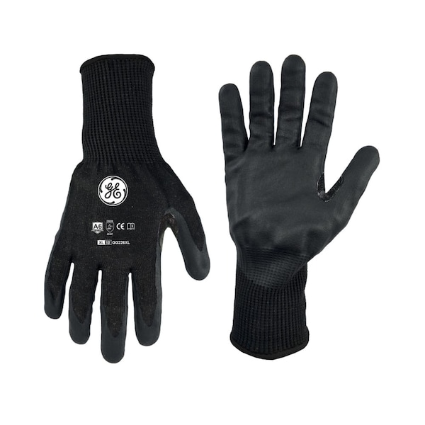 Guantes de Nitrilo Negro Recubierto con Espuma Ge, 13GA, 1 Par, XL - GG226XLC