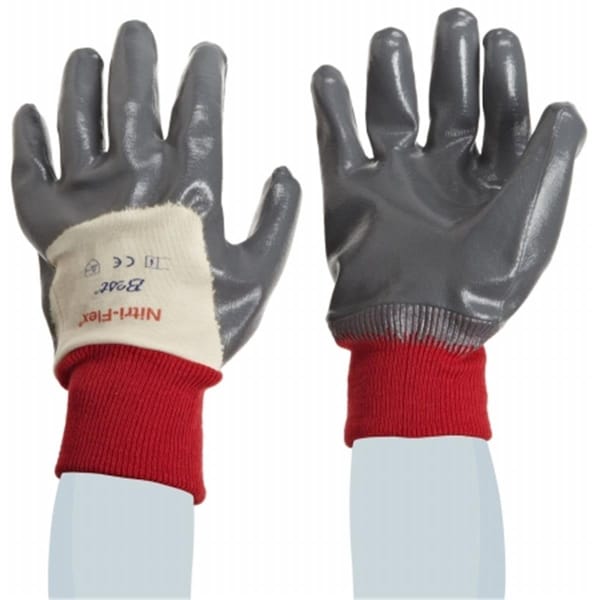 Los mejores guantes desechables de nitrilo con palma recubierta de color blanco tamaño 10, paquete de 10 - 845-4000P-10