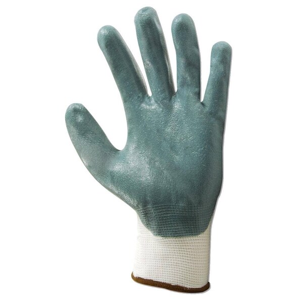 Guantes de nylon blanco Magid ROC GP561 con recubrimiento de espuma de nitrilo de doble capa en la palma, paquete de 12 unidades - GP561-11