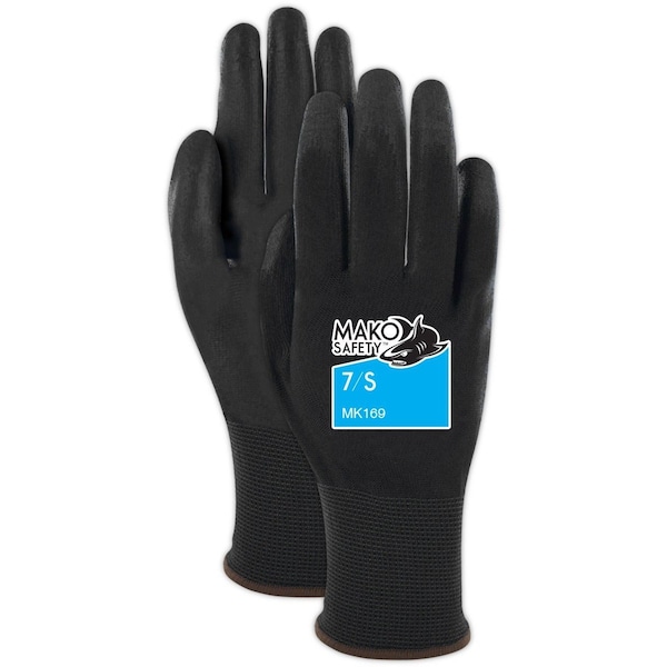 Guante con recubrimiento de palma de poliuretano Magid MAKO S11 BLK, paquete de 12 - MK169-11
