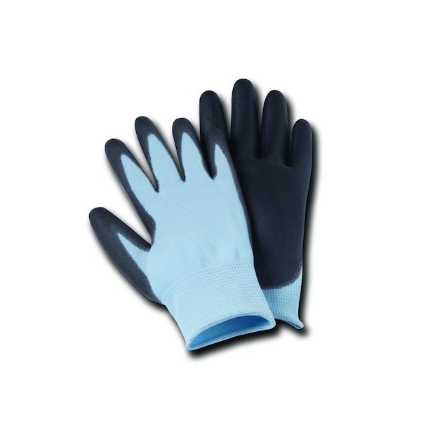 Guante de nylon de 15Gauge con recubrimiento de poliuretano negro en la palma, Magid HandMaster TE316T, 12 paquetes - TE316TS