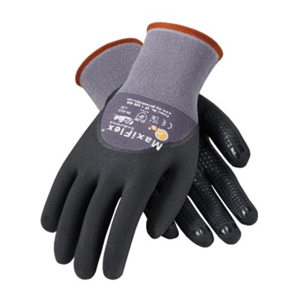 Botón 15G Gris de Nylon Negro 0.75 Microrueda con Agarre de Espuma en la Palma Guantes Medianos - 112-34-845/M