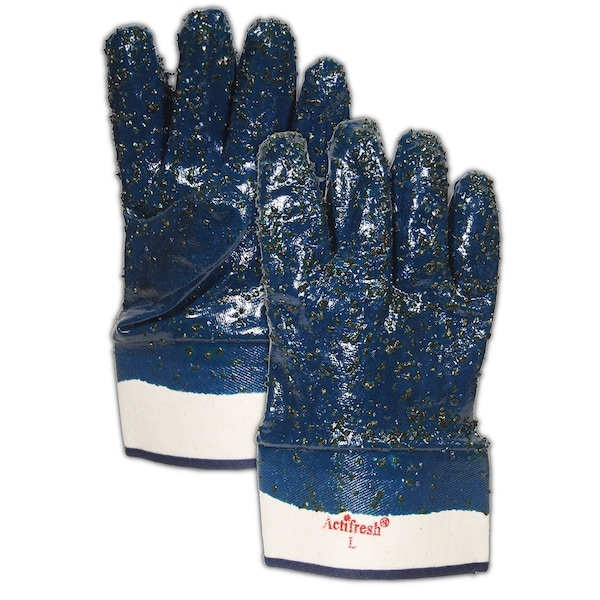 Guantes de nitrilo con acabado áspero y completamente recubiertos MultiMaster Magid, paquete de 12 - 1591FCR