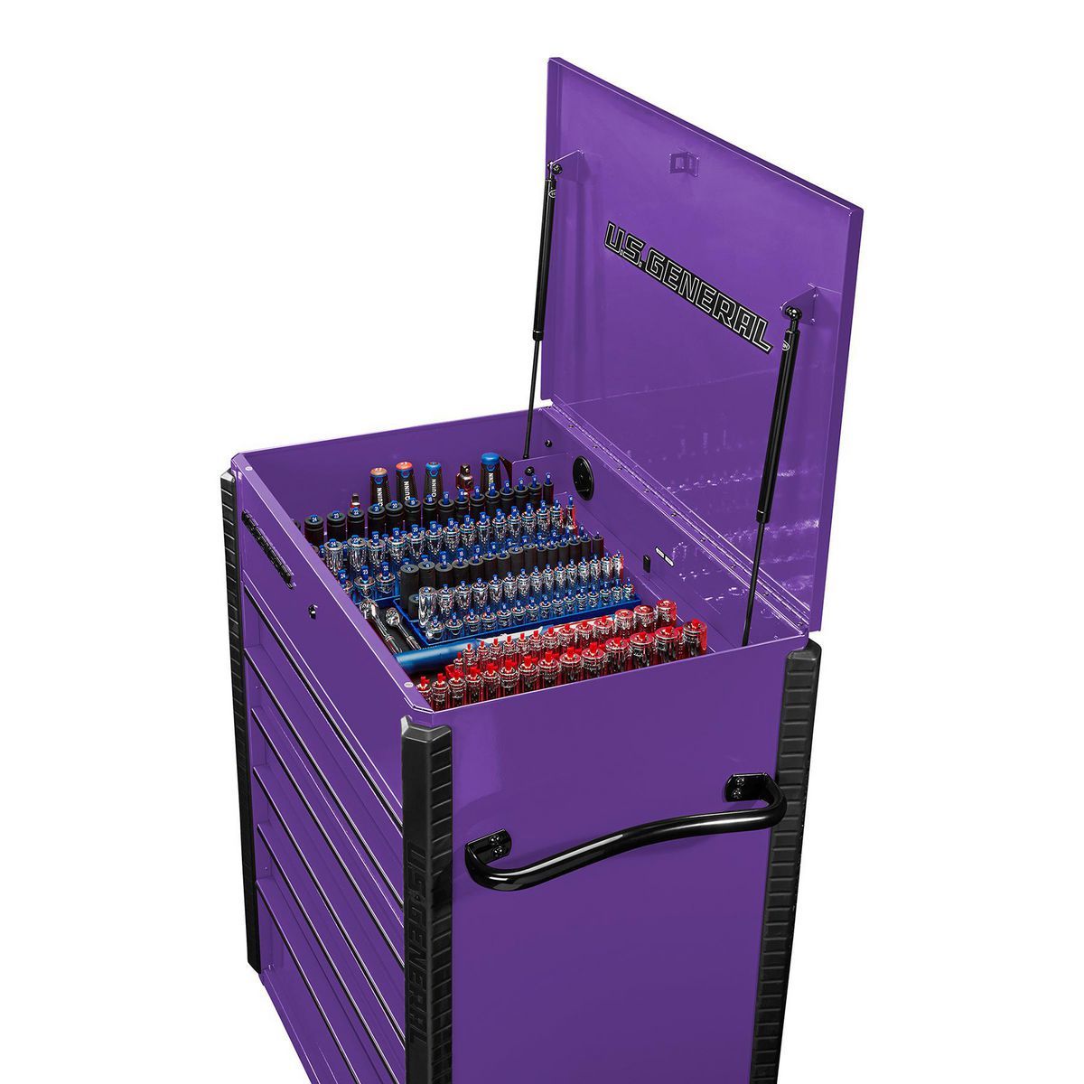 Carro de servicio U.S. General de 34 pulgadas x 23 pulgadas, con 6 cajones, color morado - 70697