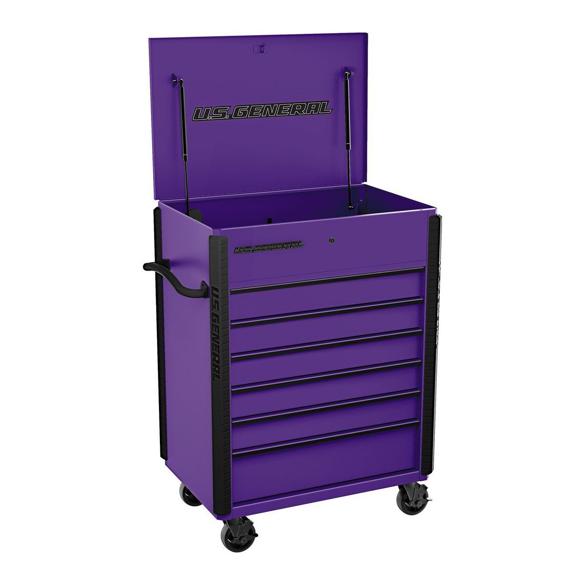 Carro de servicio U.S. General de 34 pulgadas x 23 pulgadas, con 6 cajones, color morado - 70697