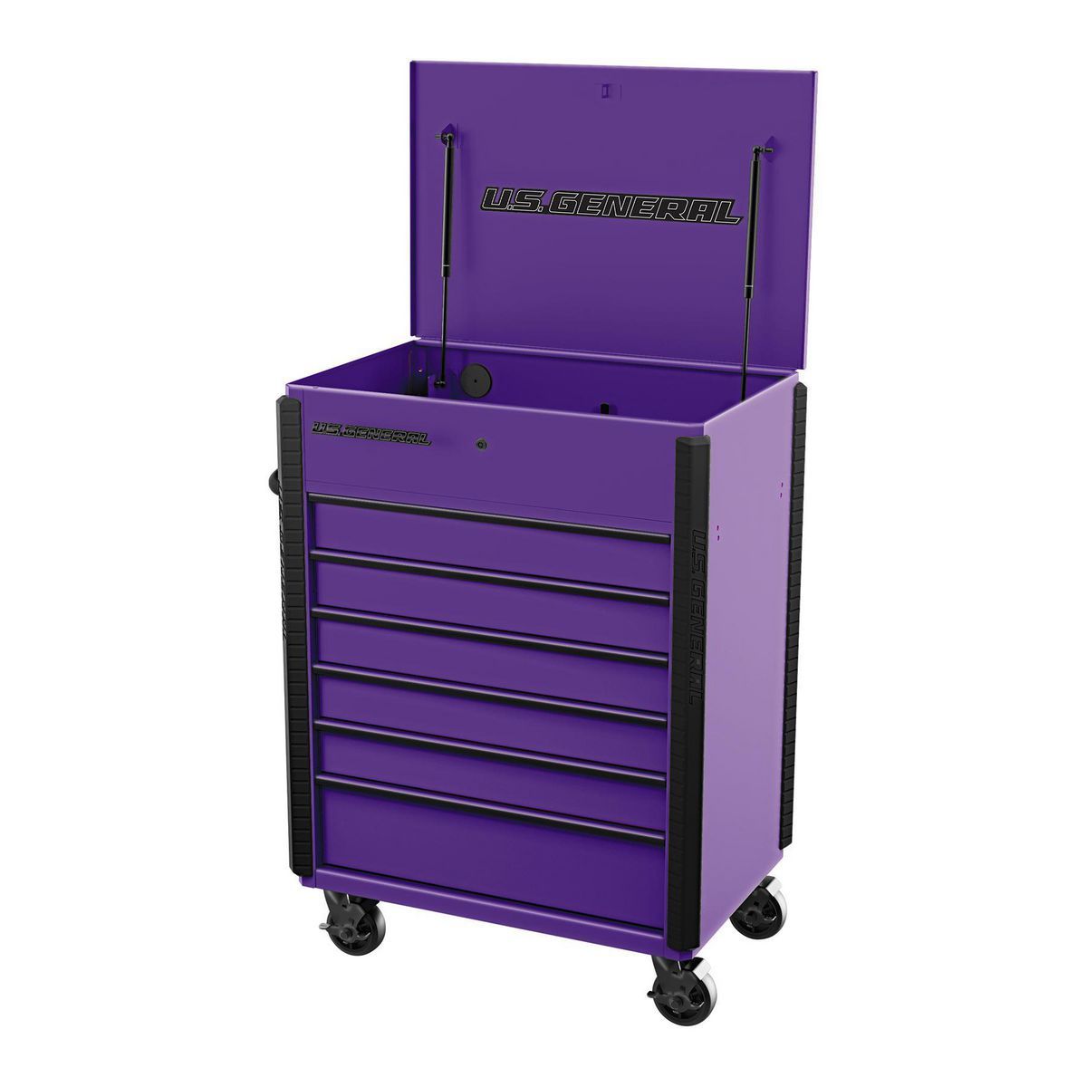 Carro de servicio U.S. General de 34 pulgadas x 23 pulgadas, con 6 cajones, color morado - 70697