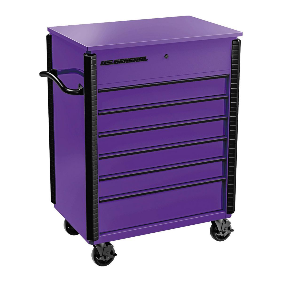 Carro de servicio U.S. General de 34 pulgadas x 23 pulgadas, con 6 cajones, color morado - 70697