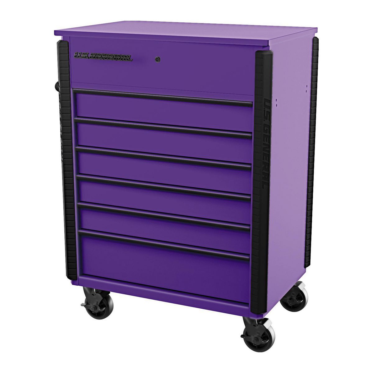 Carro de servicio U.S. General de 34 pulgadas x 23 pulgadas, con 6 cajones, color morado - 70697