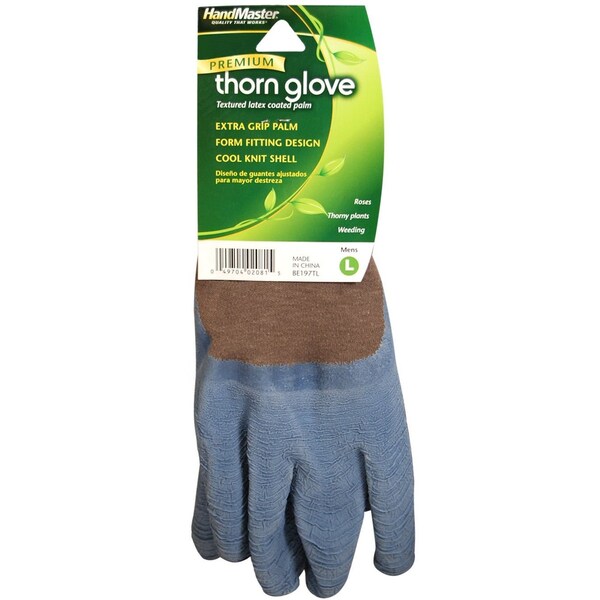Guante de látex azul Magid BE197T Crinkle, paquete de 12 - BE197T-L