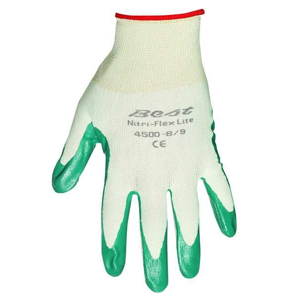 Guantes recubiertos de nitrilo Showa, cobertura en la palma, verde, S, PR - 4500-07