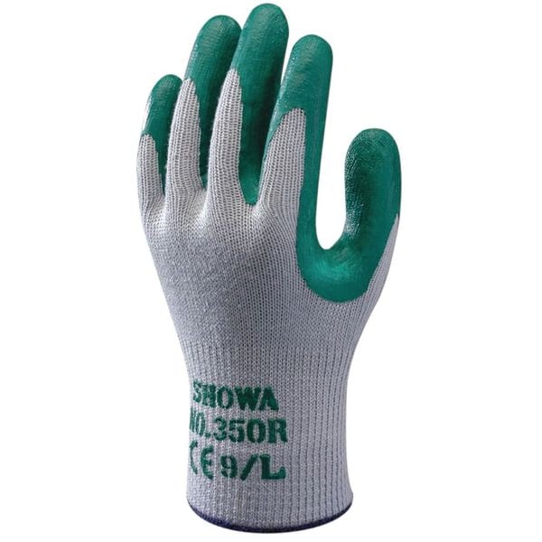 Guantes recubiertos de nitrilo Showa, cobertura en la palma, gris/verde, XL, PR - 350XL-10