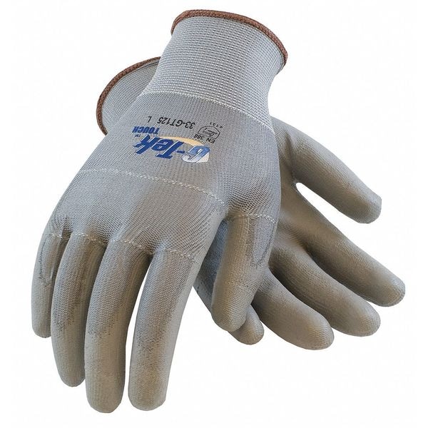 Guantes recubiertos de poliuretano Pip, cobertura en la palma, gris, XL, paquete de 12 - 33-GT125/XL