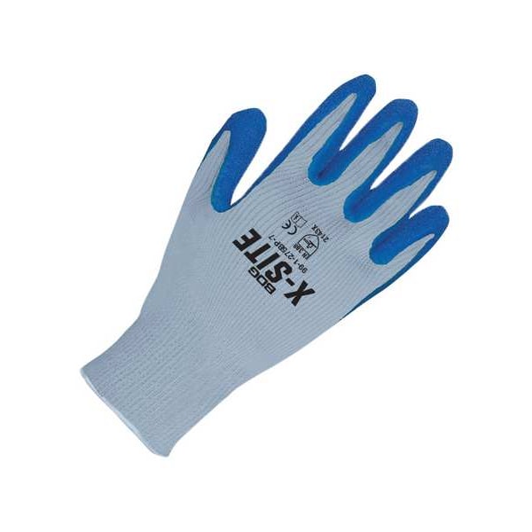 Bdg Guante de Tricotado Sin Costuras Azul Claro de Poliéster/Algodón con Palma de Látex Arrugado Azul, Talla L (9) - 99-1-275BP-9