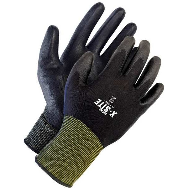 Bdg Guante sin costuras de tejido negro de nailon con palma de poliuretano negro, talla X2S (5) - 99-1-9802-5