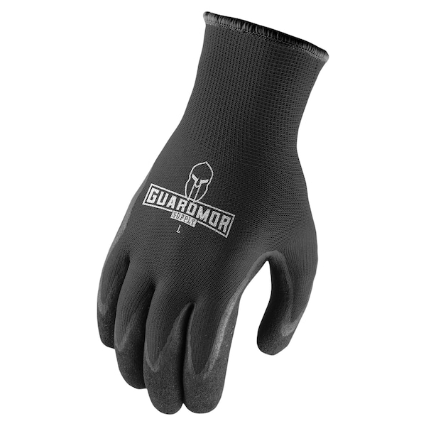 Guante de palma de NITRILO TEXTURIZADO POLY para seguridad en elevación, 13 Gauge Microfoam Nitrilo Negro, XLRG - G18PTN-K1L.
