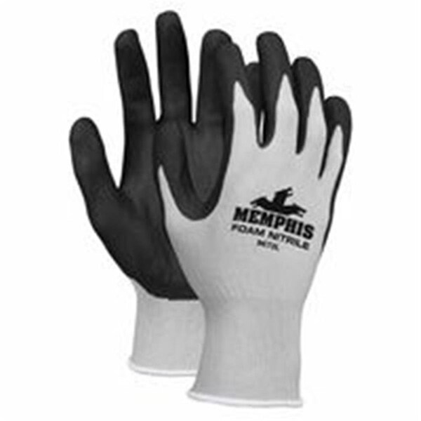 Guantes de espuma de nitrilo Mcr Safety - Talla Grande - Negro y Gris - 127-9673L
