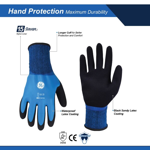 Guante de látex de doble capa Ge 12 pares XL, 24pk - GG211XL