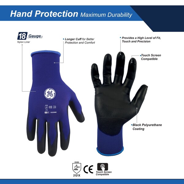 Guante sumergido en PU GE 18, 12 pares, M, 24 paquetes - GG206M