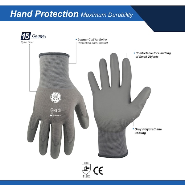 Guante sumergido Ge 15 GA PU 12 pares L, 24PK - GG205L
