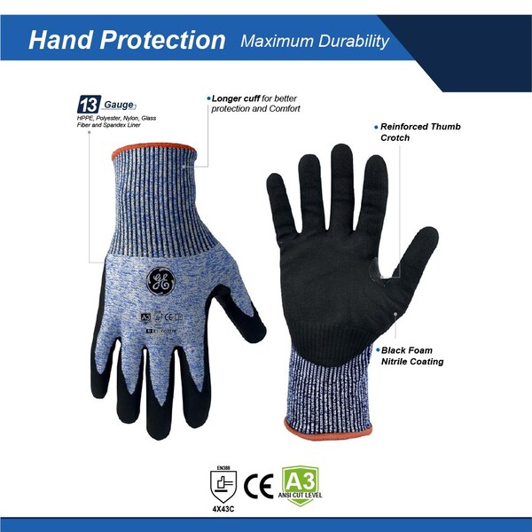 Guante GE MICRO ESPUMA NITRILO DIPPED A3 Talla 2XL - GG2232XLC
