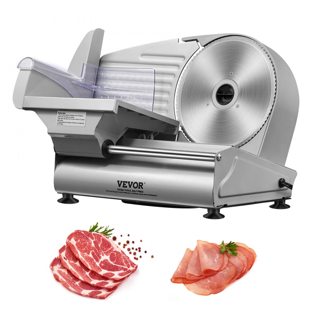 VEVOR Meat Slicer, 180W Electric Deli Food Slicer with 7.5" SUS420 Stainless Steel Blade and Blade Guard, 0 - 0.6 inch Adjustable Thickness for Home Use, Easy to Clean, Cut Meat, Bread, Ham and Cheese - JYDRQPJ180WJFCEOPV1