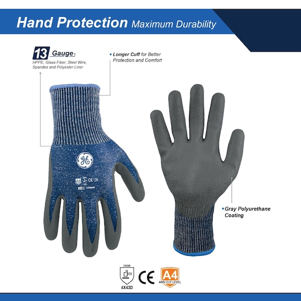 Guante sumergido de PU Ge 13 A4, 12 pares M, 24 paquetes - GG208M