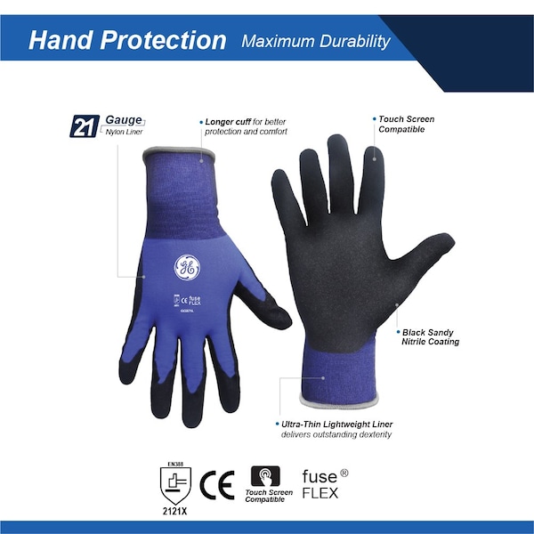 Guante Ge 21 GA Sandy Nitrile Recubierto XL - GG271XLC