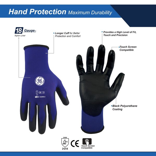Guante sumergido GE 18 GA PU, 12 pares XL, 24 paquetes - GG206XL