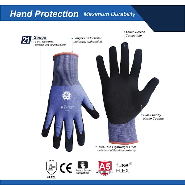 Guante Ge SANDY NITRILLE DIPPED A5 2XL - GG2752XLC