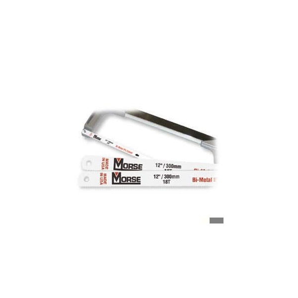 Morse Standard Hacksaw Blade, 1/2 in W x 12 in L Blade, HSS Co-8 Cutting Edge, 18 TPI, Bi-Metal/HSS Co-8 B - HHB1218T100