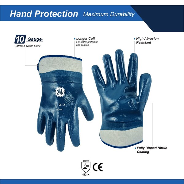 Guante de nitrilo sumergido completamente Ge 10 GA talla 2XL - GG2352XLC