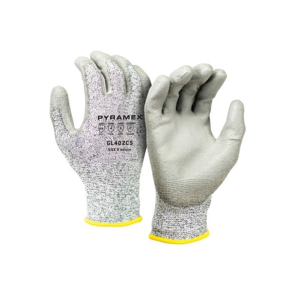 Guantes de látex recubiertos de poliuretano Pyramex, serie GL402C5, tamaño pequeño - Paquete de 12 - GL402C5S