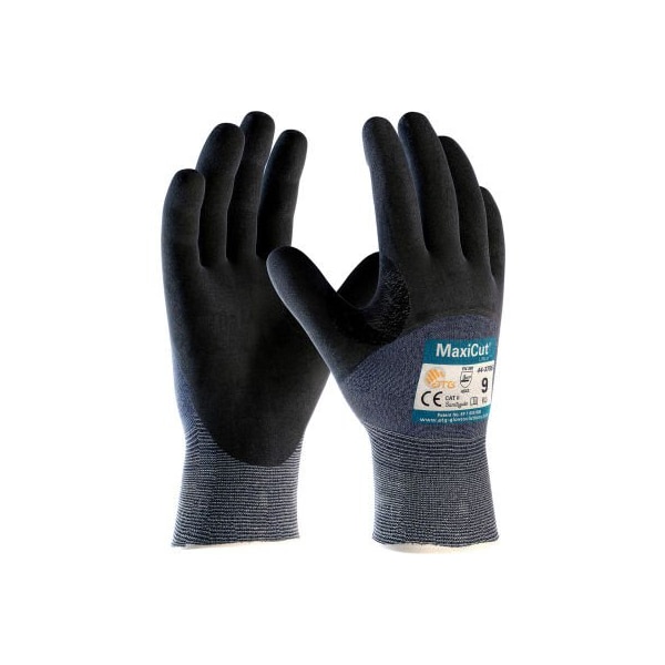 Guante de hilo de punto sin costura Pip MaxiCut Ultra con recubrimiento de nitrilo en la palma, dedos y nudillos, tamaño mediano, paquete de 12 - 44-3755/M