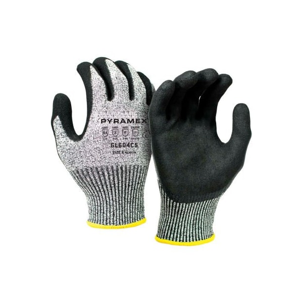 Guante Pyramex Nitrilo con recubrimiento arenoso, Talla Mediana, Serie GL604 - Paquete de 12 - GL604C5M