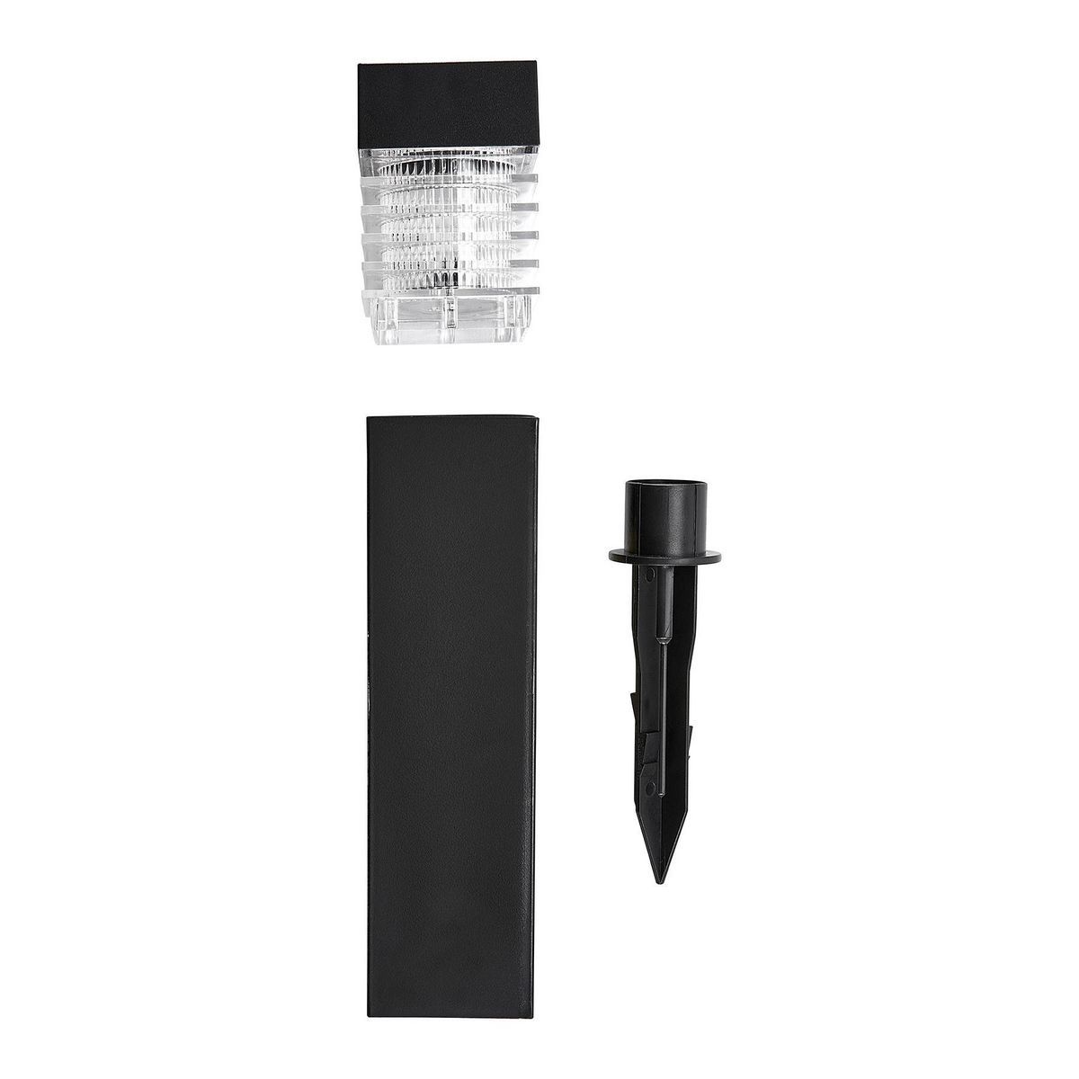 Luz de camino bollard solar LED con acabado negro de 11 pulgadas y 7.5 lúmenes de One Stop Gardens - 57715
