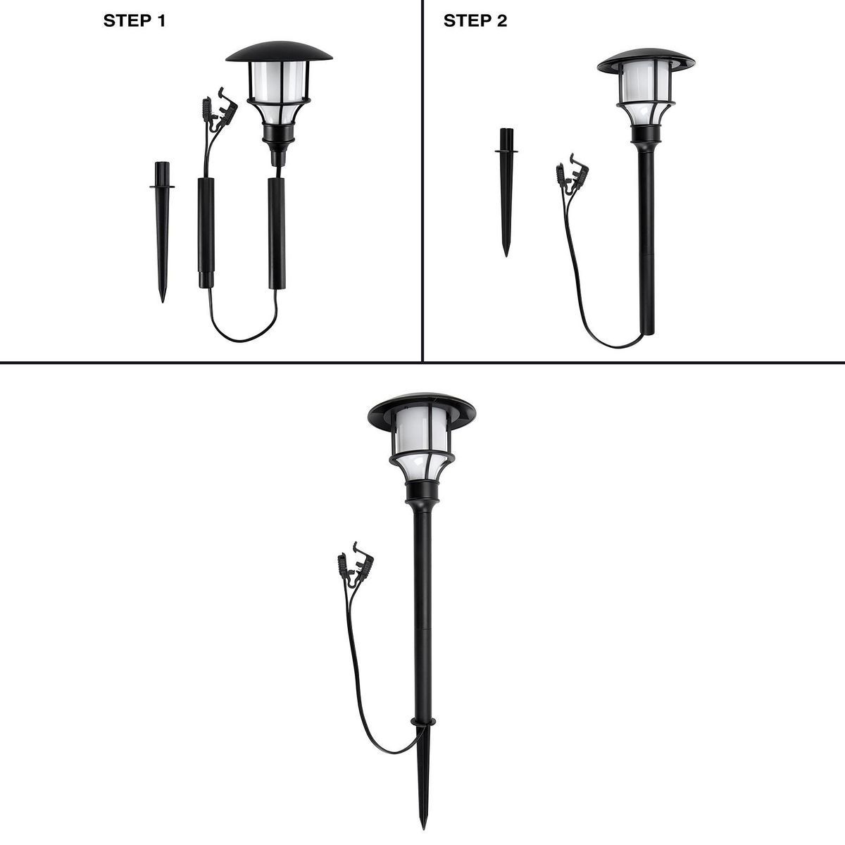 
Linterna de 18 lúmenes One Stop Gardens de 15 pulgadas con acabado negro, luz para camino de bajo voltaje con LED - 57685