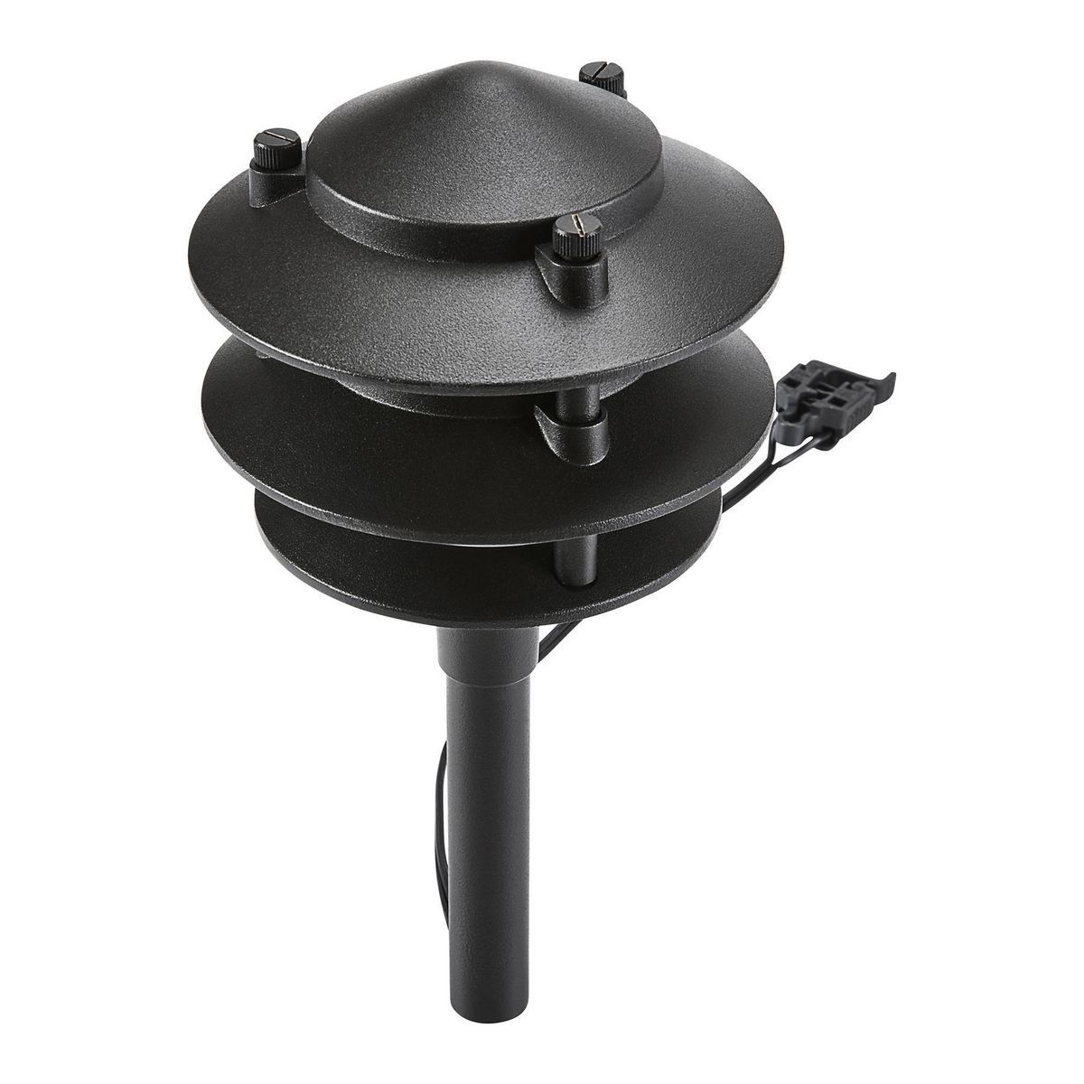 Luz para camino de bajo voltaje de 3 niveles con acabado negro LED de 30 lúmenes de One Stop Gardens - 57696