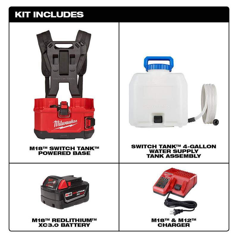 Sierra de corte de 9 pulgadas inalámbrica sin escobillas Milwaukee M18 FUEL ONE-KEY de 18V con mochila de tanque de interruptor y kit de suministro de agua - 2786-22HD-2820-21WS.